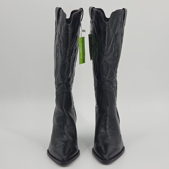 Steve Madden James Western Boots Womens Size 8.5 Black Leather Tall Cowgirl Boho - Picture 4 of 12